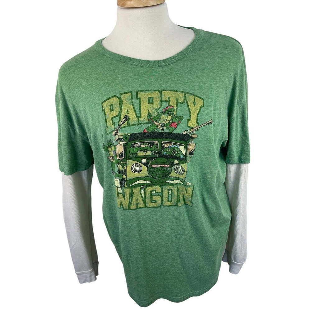 Teenage Mutant Ninja Turtles Shirt Unisex XL Green Thermal Long sleeve 2010